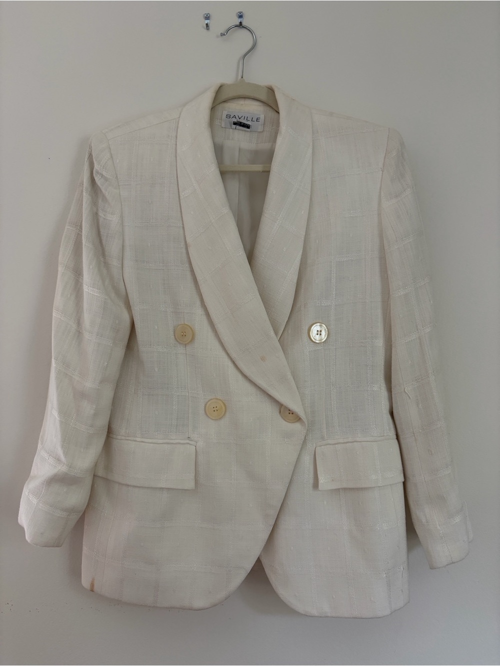 VINTAGE 1980s Double-Breasted Linen Blazer